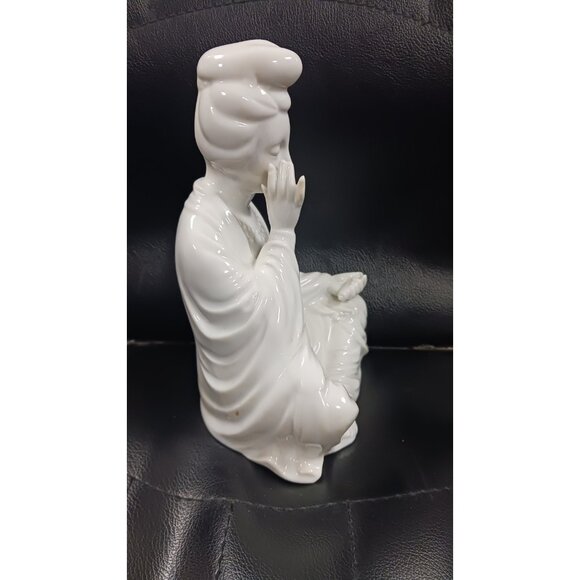 Vintage Chinese White Porcelain Blanc de Chine Kwan Yin Guan Yin Statue Japan - Picture 4 of 9